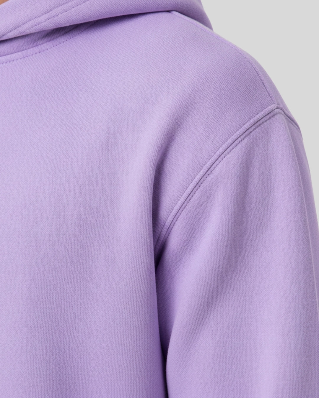 Men's Solid Lavender Cotton Full Sleeve Oversized Hoodie
