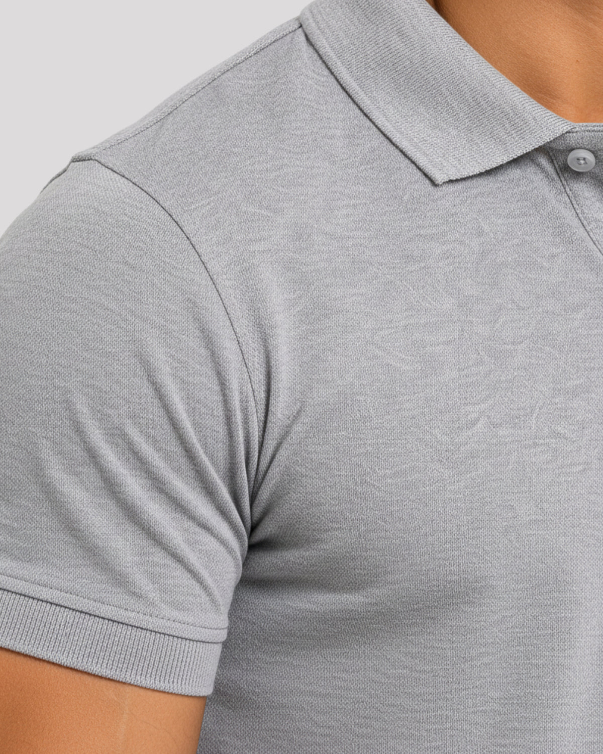 Men's Solid Grey Matty Half Sleeve Polo Regular T-Shirt