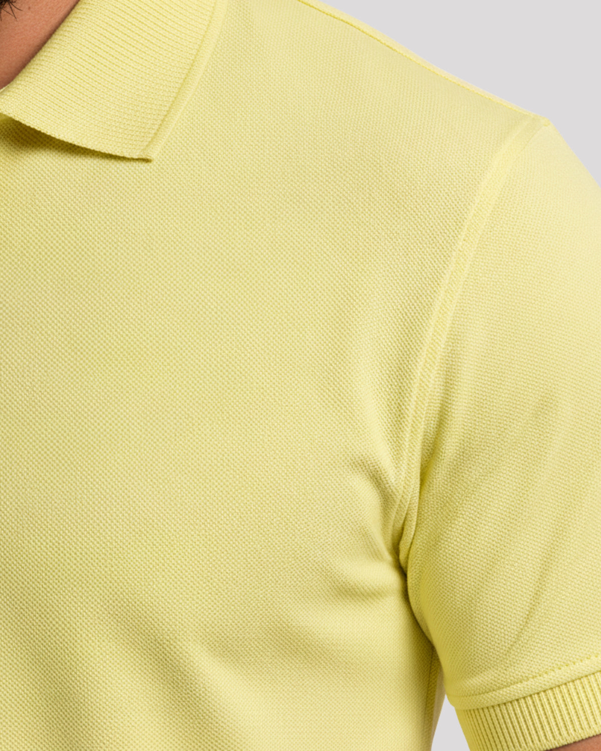 Men's Solid Lemon Matty Half Sleeve Polo Regular T-Shirt