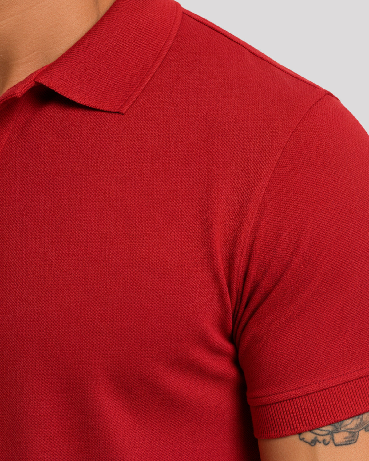 Men's Solid Red Matty Half Sleeve Polo Regular T-Shirt