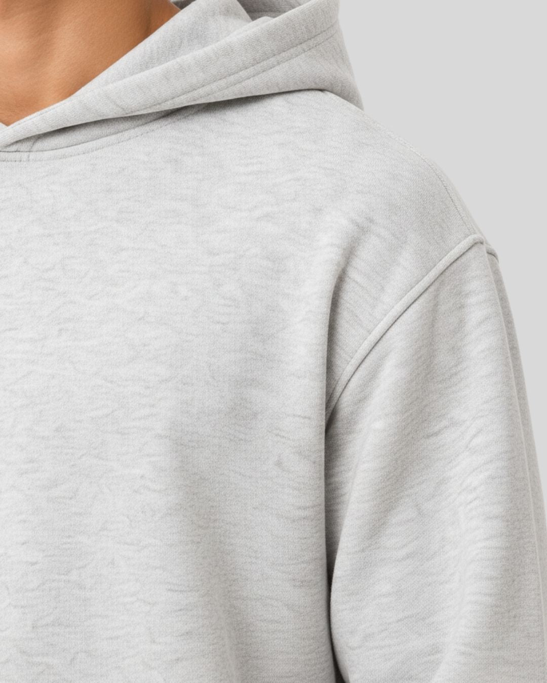 Men's Solid Grey Cotton Full Sleeve Oversized Hoodie