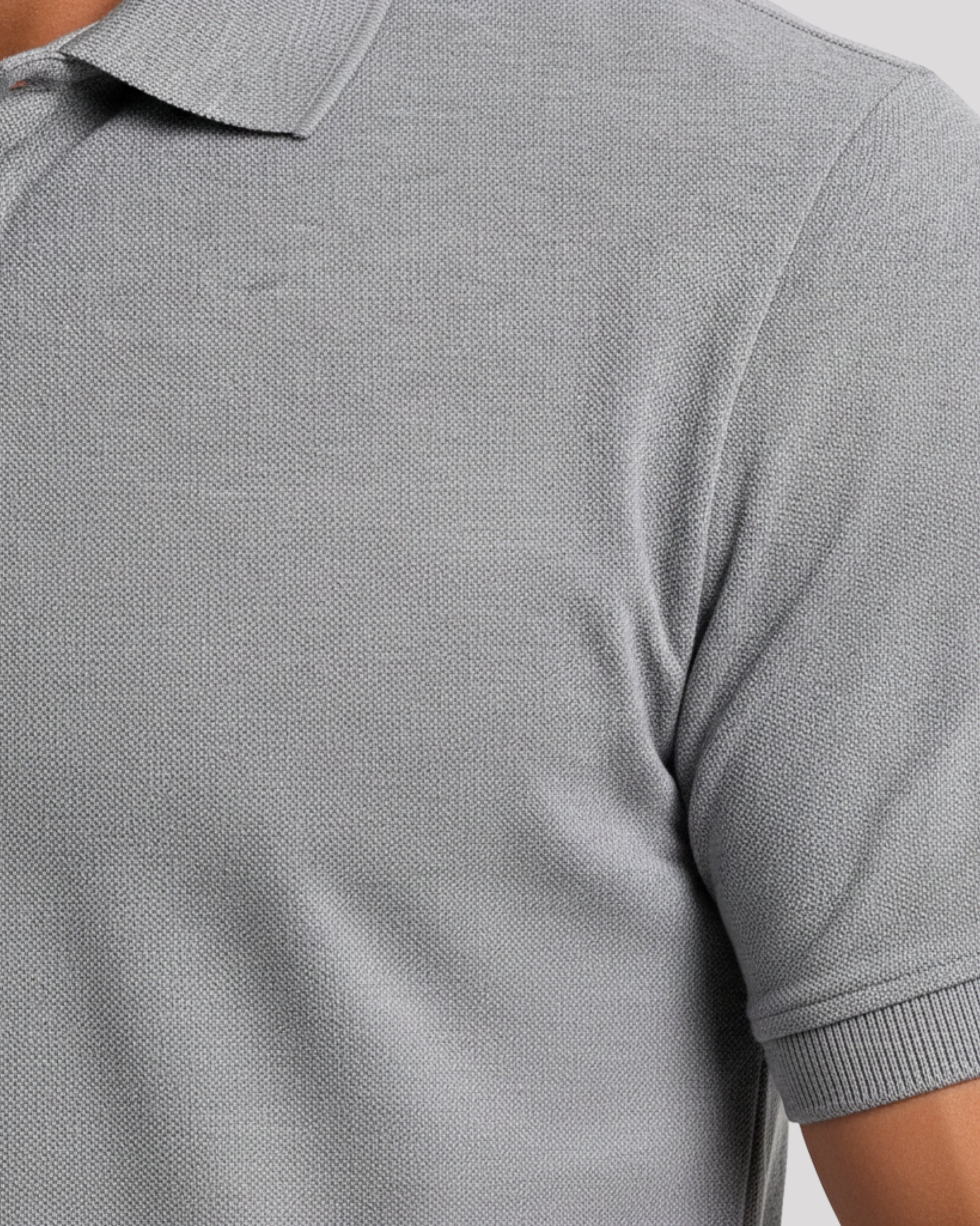 Men's Solid Grey Matty Half Sleeve Polo Regular T-Shirt