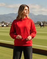 Women's Solid Red Cotton Full Sleeve Oversized Hoodie