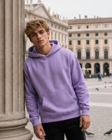 Men's Solid Lavender Cotton Full Sleeve Oversized Hoodie
