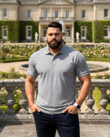 Men's Solid Grey Matty Half Sleeve Polo Regular T-Shirt