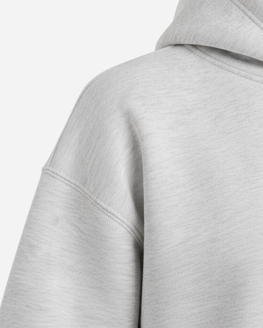 Women's Solid Grey Cotton Full Sleeve Oversized Hoodie