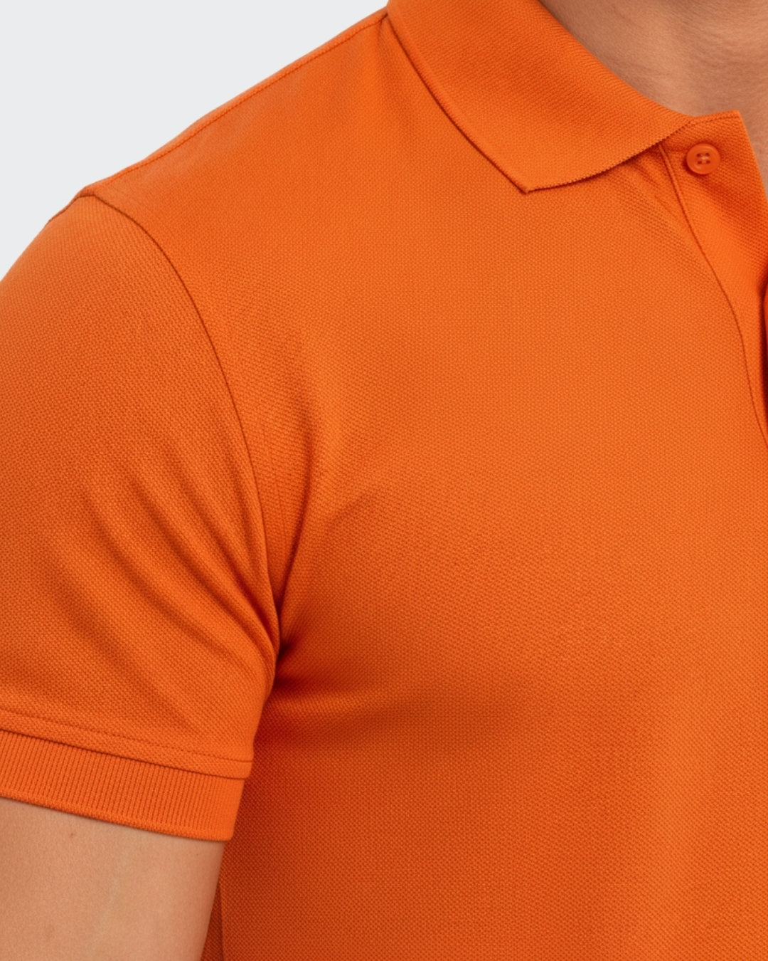 Men's Solid Orange Matty Half Sleeve Polo Regular T-Shirt