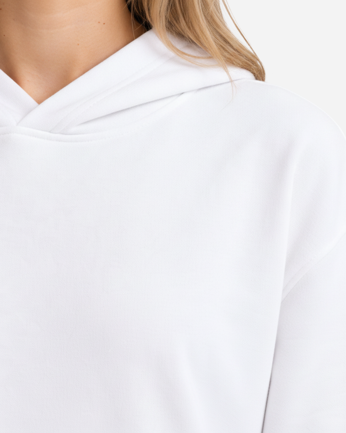 Women's Solid White Cotton Full Sleeve Oversized Hoodie