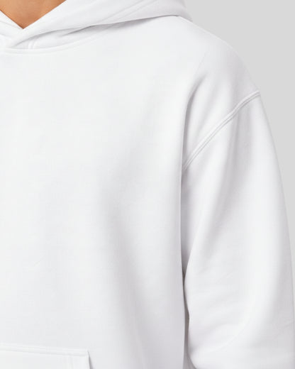 Men's Solid White Cotton Full Sleeve Oversized Hoodie