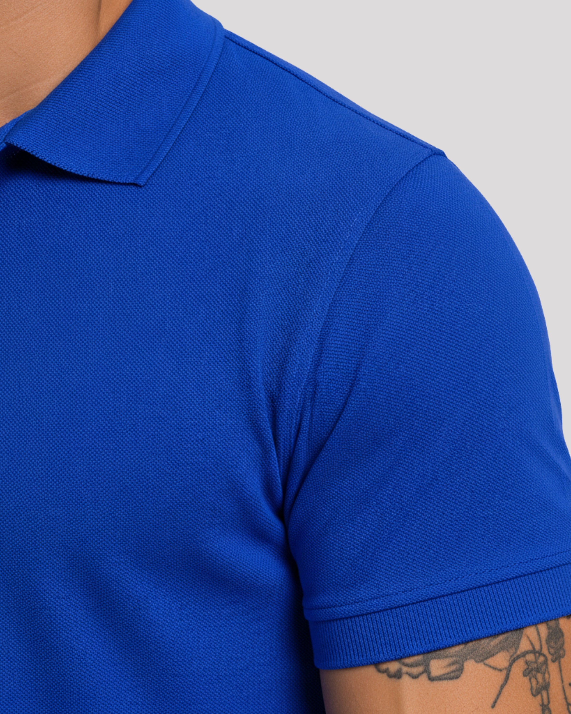 Men's Solid Royal Blue Matty Half Sleeve Polo Regular T-Shirt