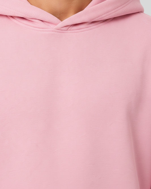 Men's Solid Pink Cotton Full Sleeve Oversized Hoodie