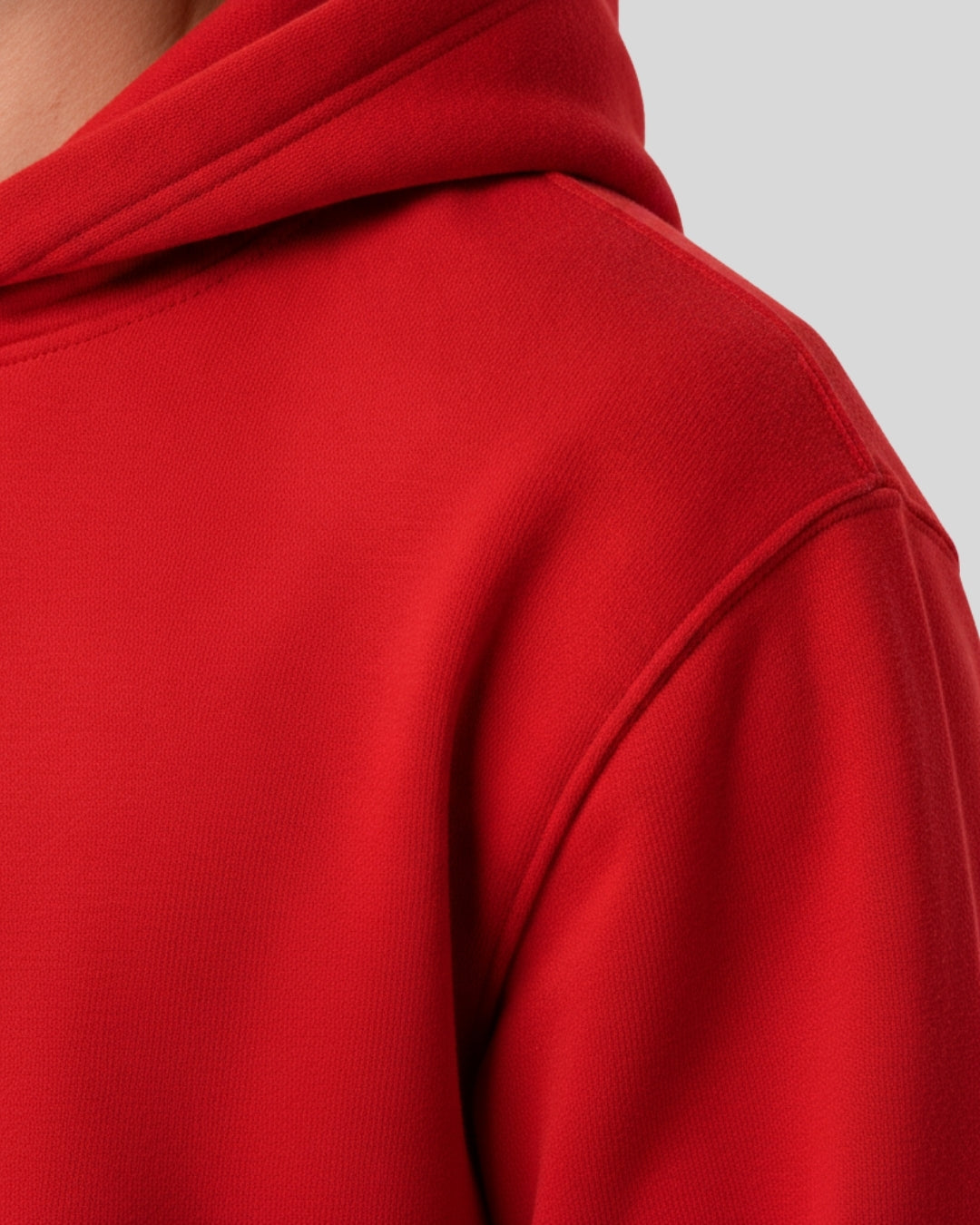 Men's Solid Red Cotton Full Sleeve Oversized Hoodie