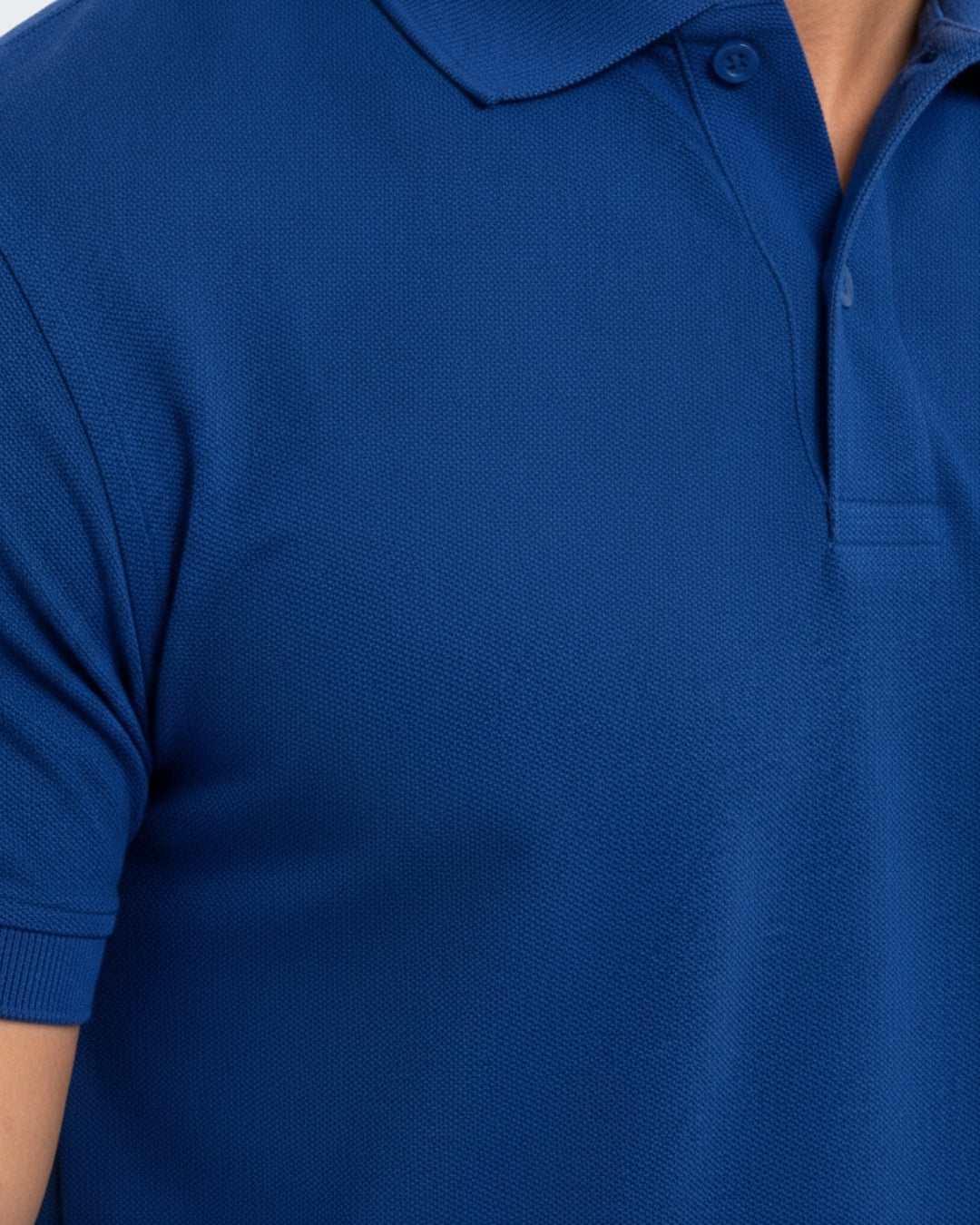 Men's Solid Royal Blue Matty Half Sleeve Polo Regular T-Shirt