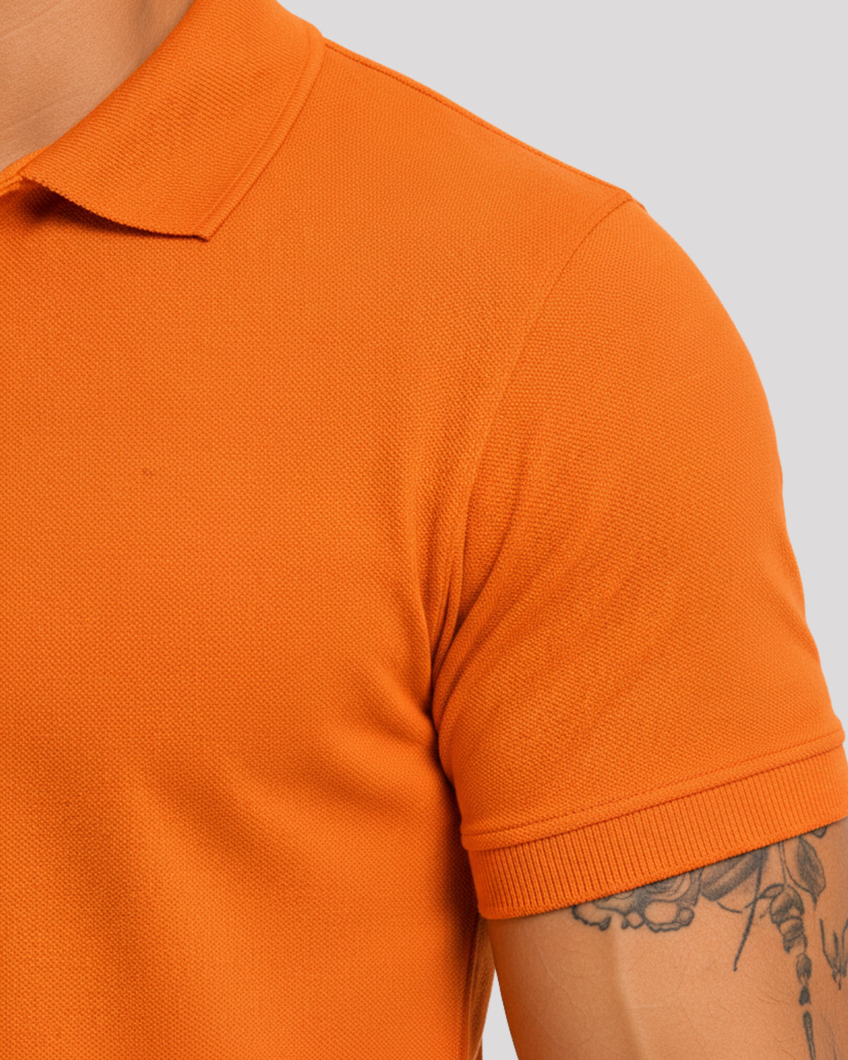 Men's Solid Orange Matty Half Sleeve Polo Regular T-Shirt