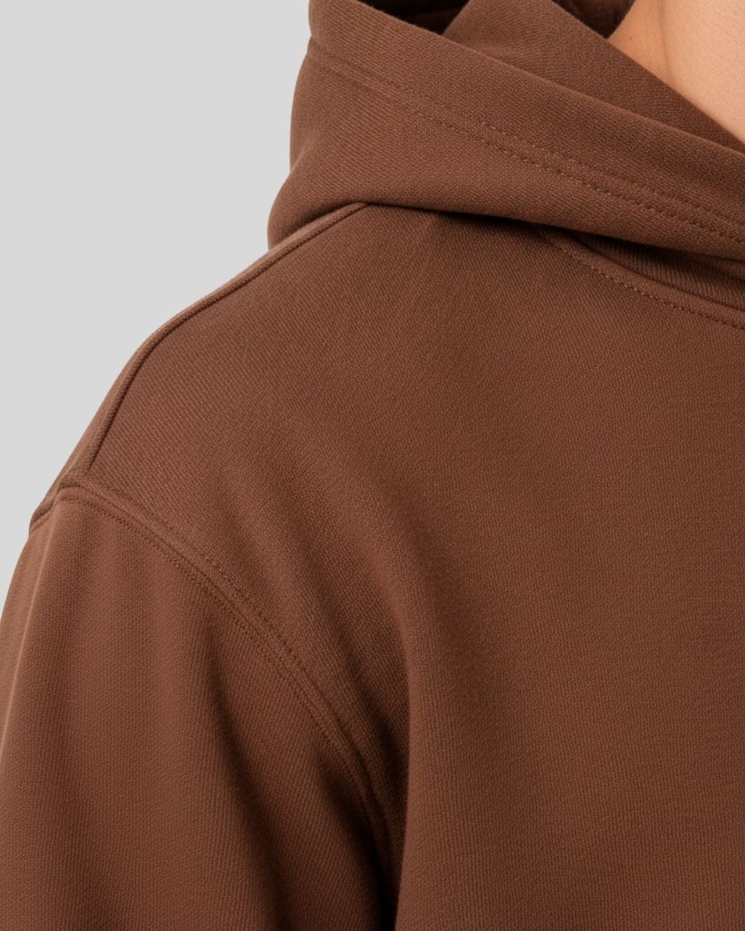 Men's Solid Brown Cotton Full Sleeve Oversized Hoodie