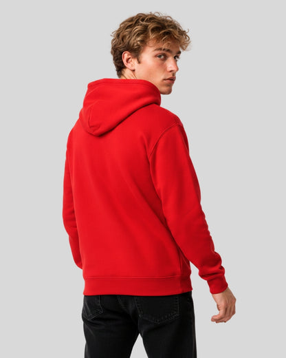Men's Solid Red Cotton Full Sleeve Oversized Hoodie