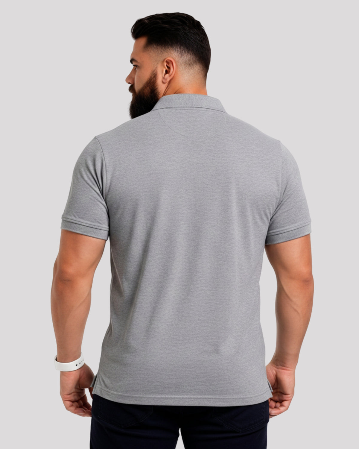Men's Solid Grey Matty Half Sleeve Polo Regular T-Shirt