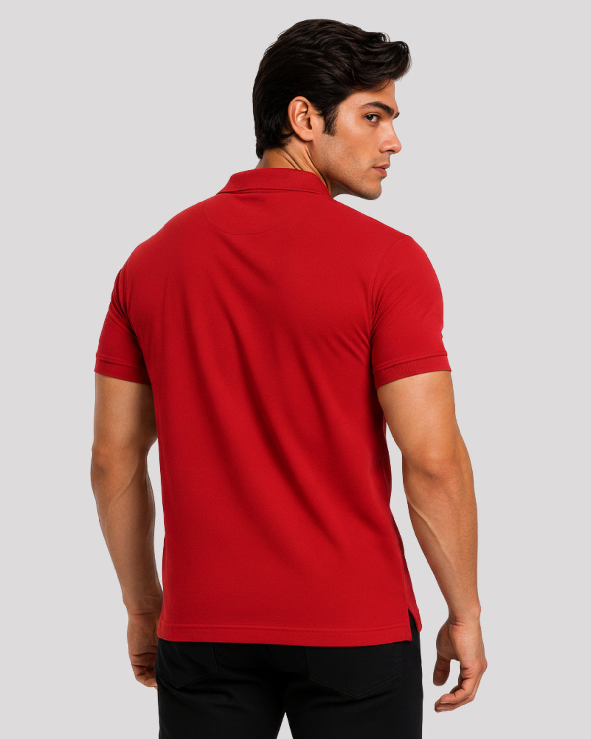 Men's Solid Red Matty Half Sleeve Polo Regular T-Shirt