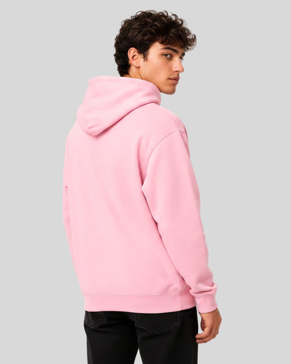 Men's Solid Pink Cotton Full Sleeve Oversized Hoodie