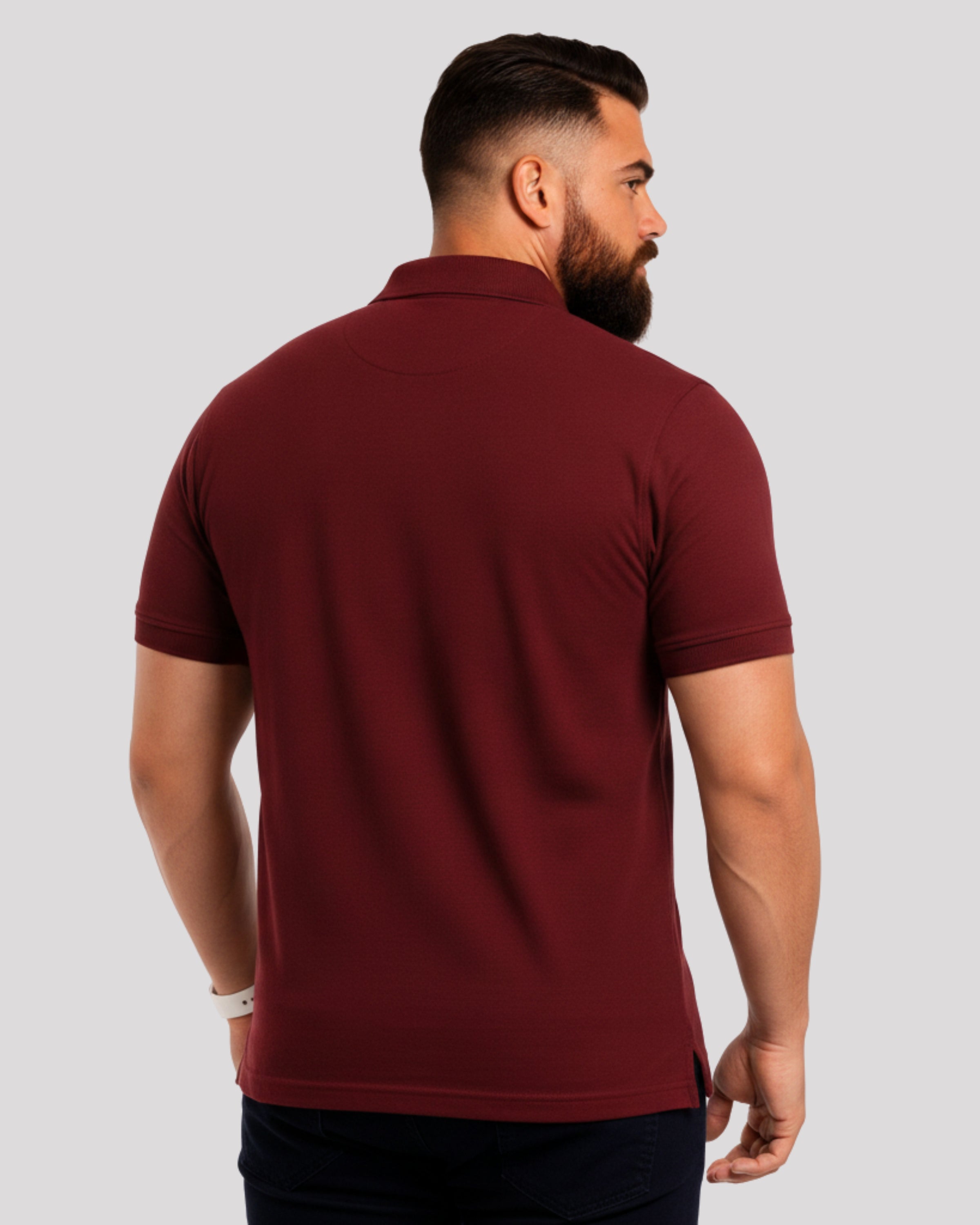 Men's Solid Maroon Matty Half Sleeve Polo Regular T-Shirt