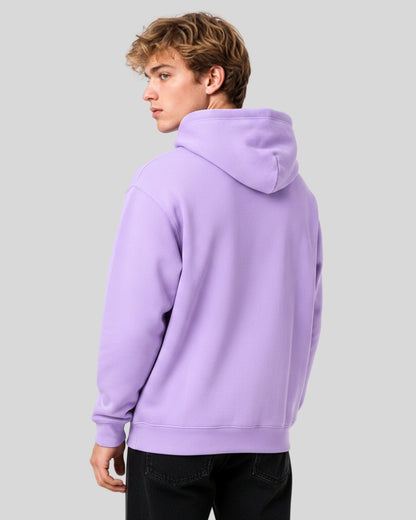 Men's Solid Lavender Cotton Full Sleeve Oversized Hoodie