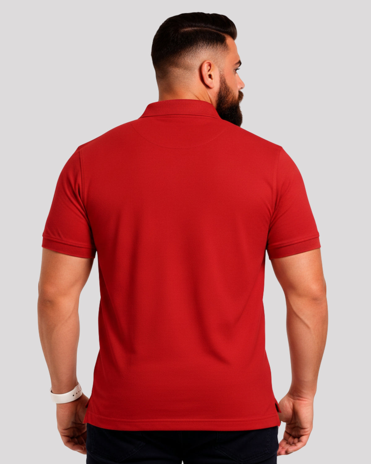 Men's Solid Red Matty Half Sleeve Polo Regular T-Shirt