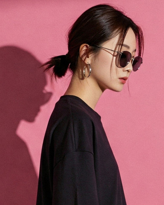 Round Neck Drop-Shoulder Sleeves Oversized T-shirt