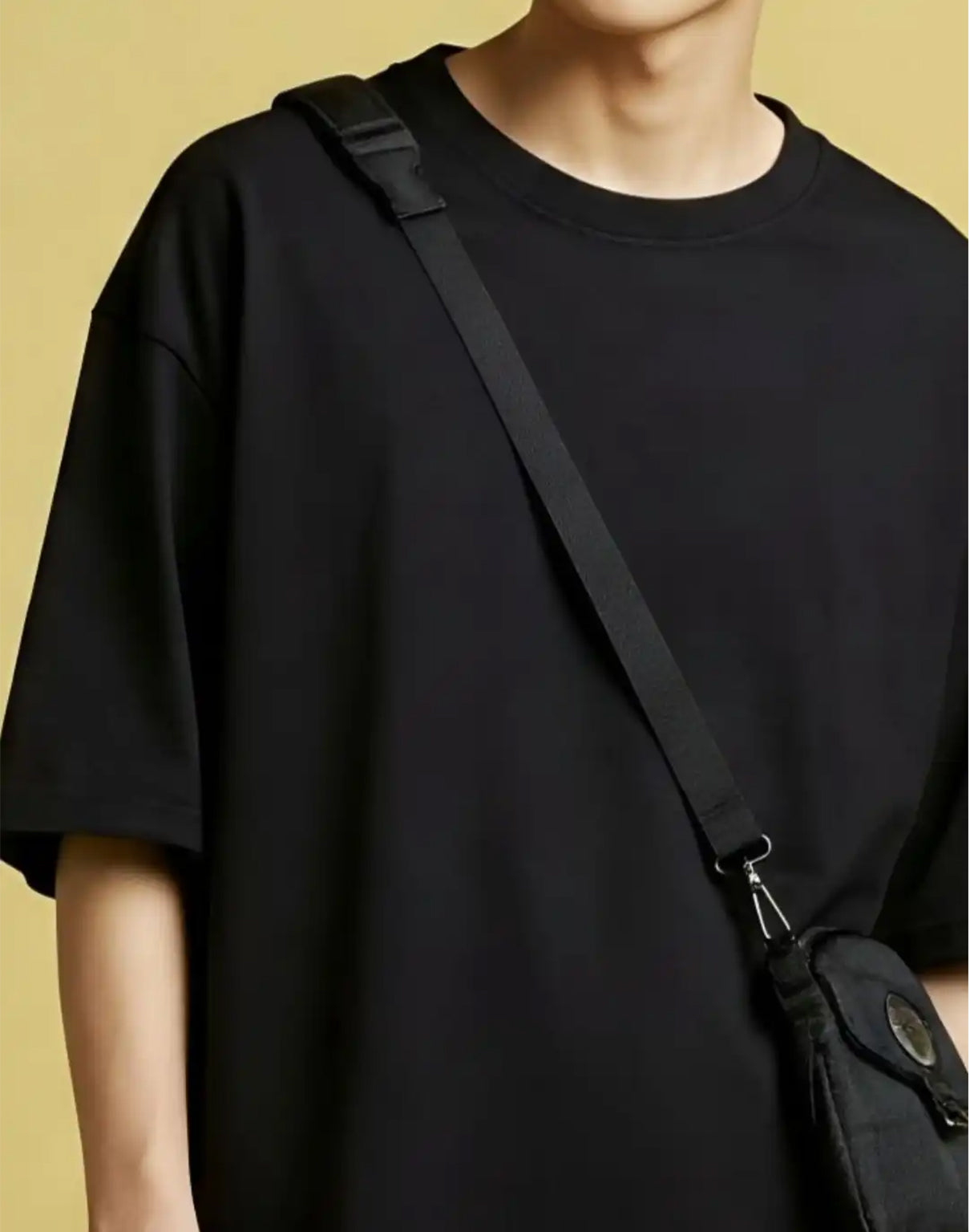 Round Neck Drop-Shoulder Sleeves Oversized Cotton T-shirt