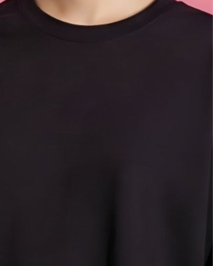 Round Neck Drop-Shoulder Sleeves Oversized T-shirt
